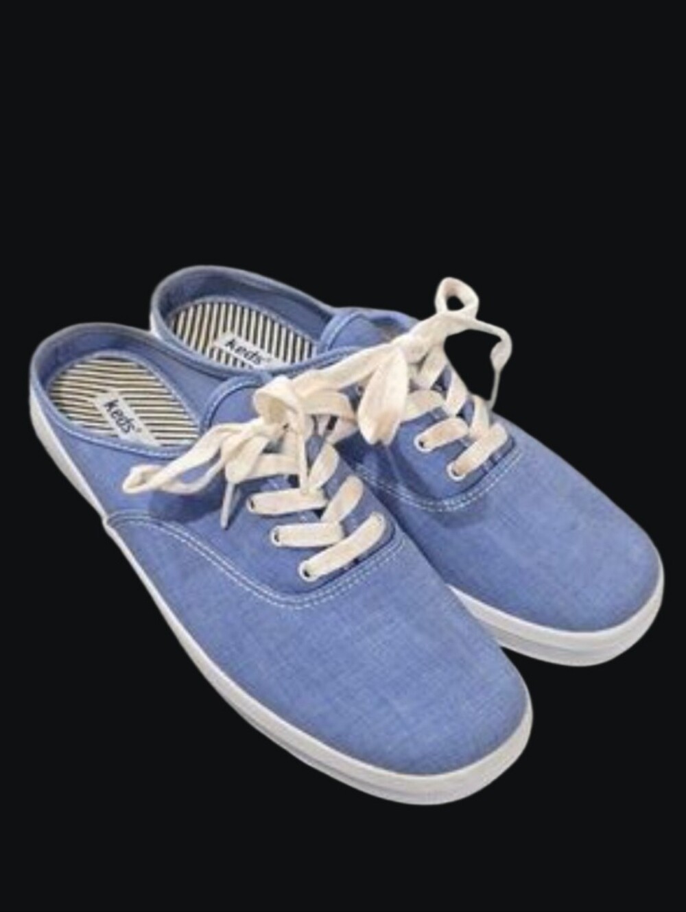 Keds Chambray Blue Canvas Lace-Up Sneakers Size 8 Nib
